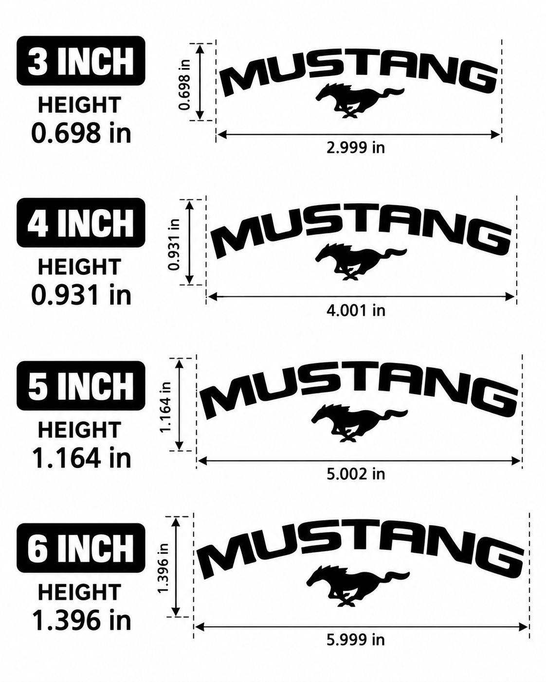 Ford Mustang Brake Caliper Stickers | Vinyl Decal Set