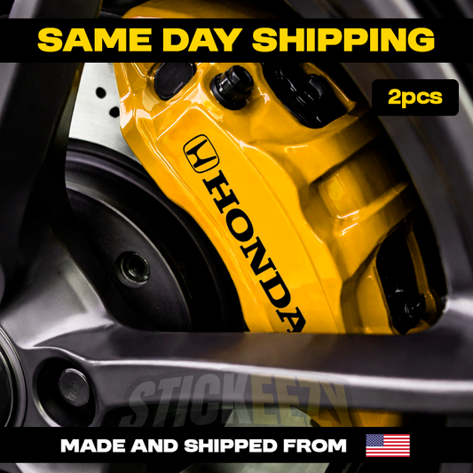 brake caliper decals performance vinyl stickers fits Honda models automotive caliper stickers close up