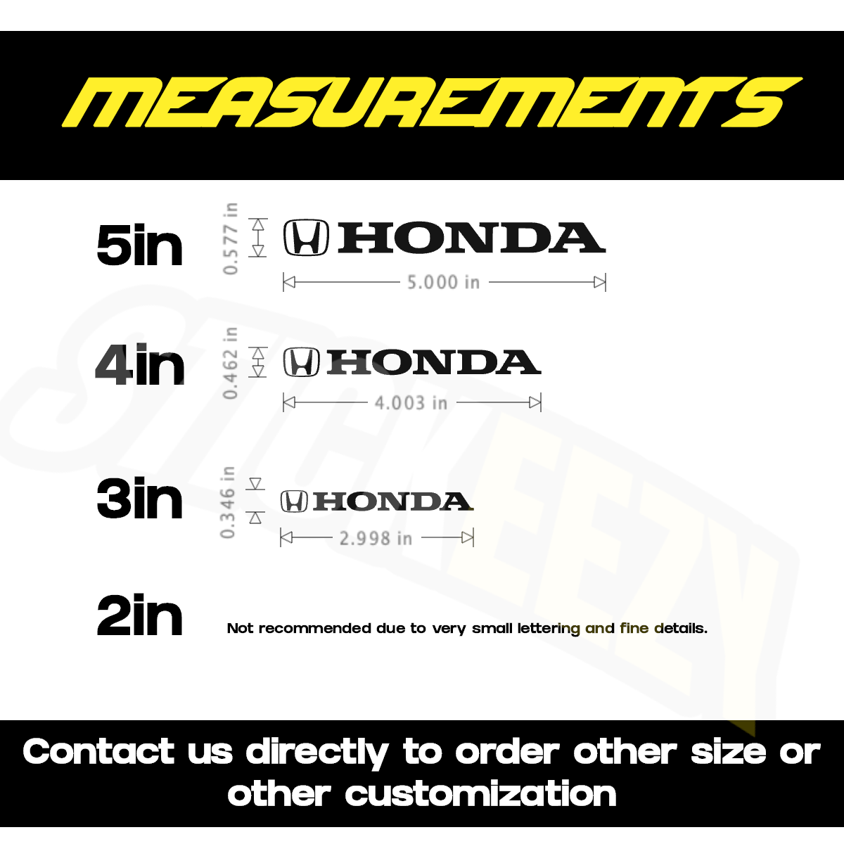 Brake Caliper Decals Performance Vinyl Stickers Fits Honda Models