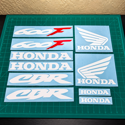 Honda CBR 600F Motorcycle Decal Kit | White & Red Vinyl – Clearance