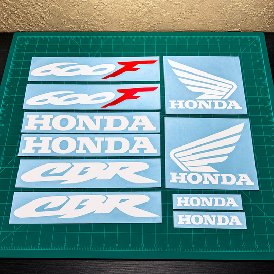 Honda CBR 600F Motorcycle Decal Kit | White & Red Vinyl – Clearance