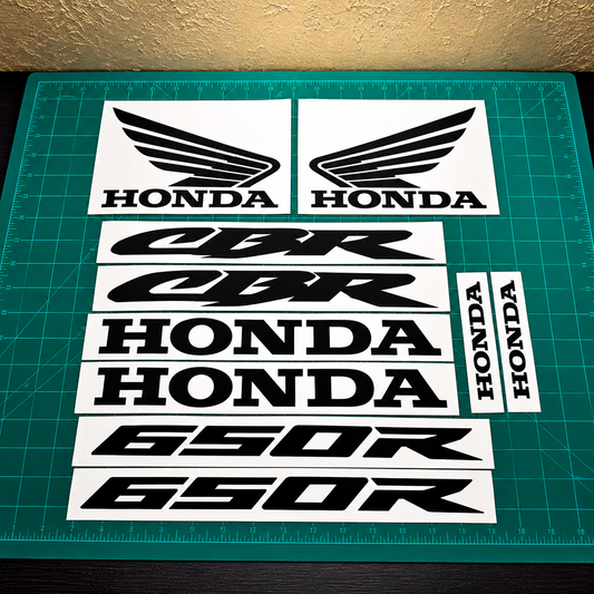 Honda CBR 650R Motorcycle Decal Kit | Black Vinyl – Clearance