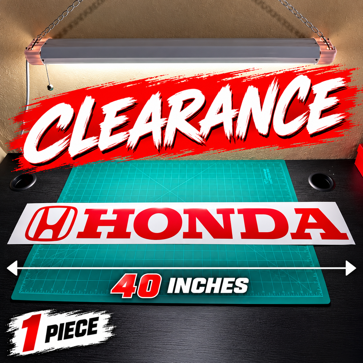 Honda Windshield Banner Decal 40" Red | Clearance Vinyl Sticker