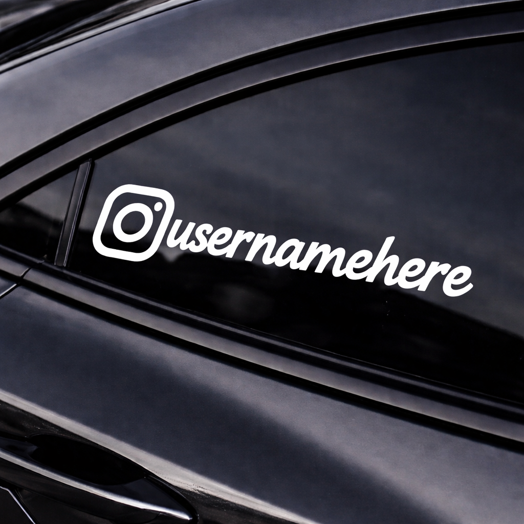Custom Username Social Media Decal Vinyl Stickers 2pcs