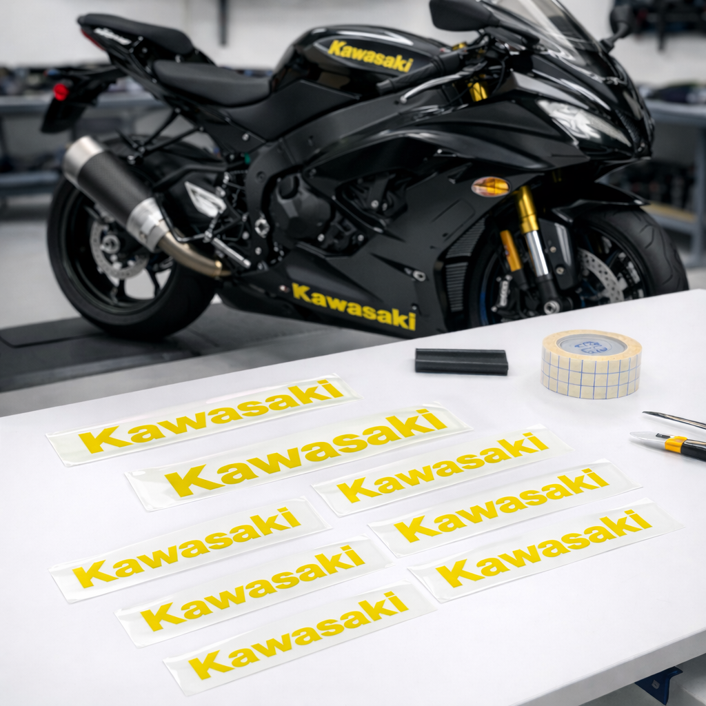 2pcs Vinyl Lettering Decals Sticker Kit Fits Kawasaki Motorcycles