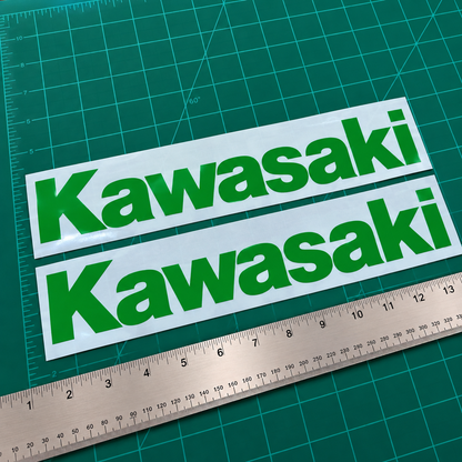 Kawasaki Lettering Decals 14" Green | 2-Piece Clearance Set