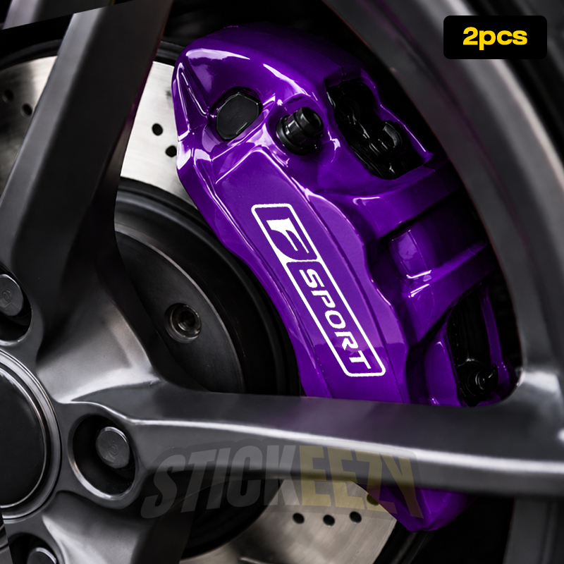 Lexus F Sport logo vinyl brake caliper decals with precision-cut details and background-free design for custom painted brakes