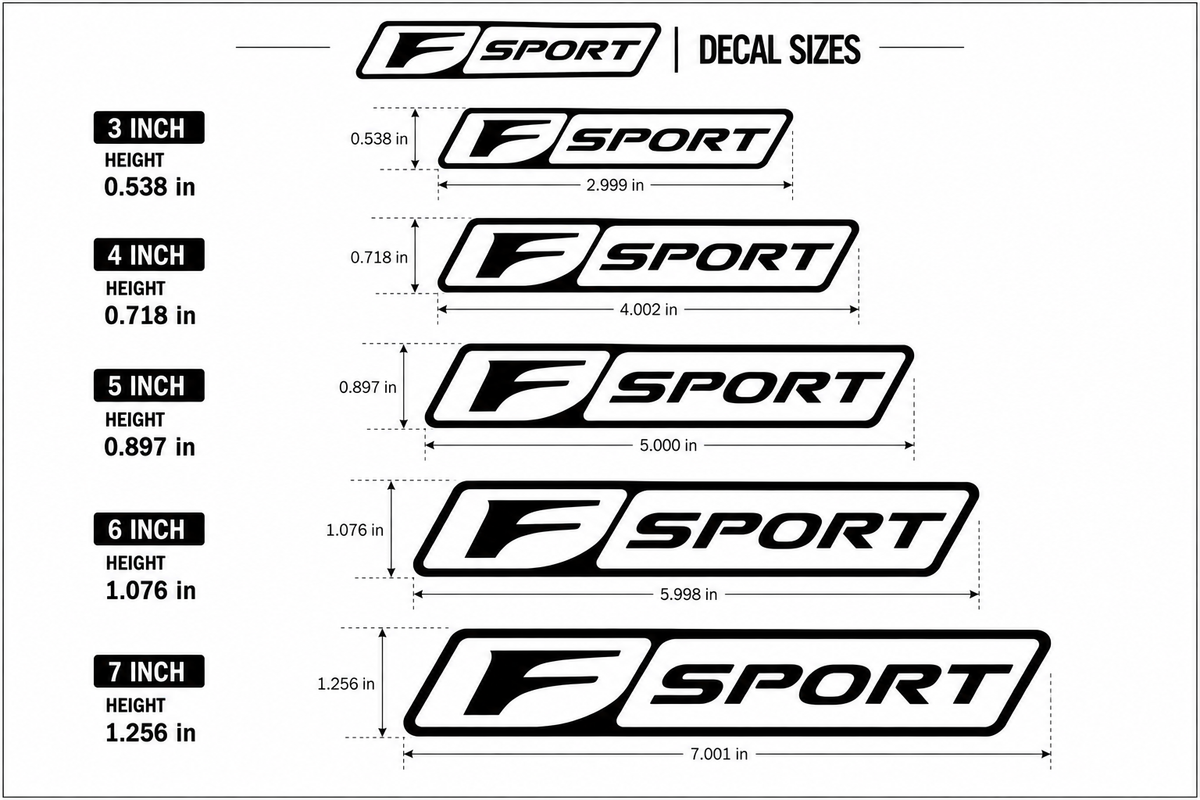 Lexus F Sport Door Handle Decals | 4-Piece Vinyl Sticker Set