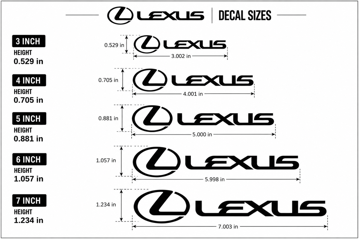 Lexus Door Handle Decals | 4-Piece Vinyl Sticker Set