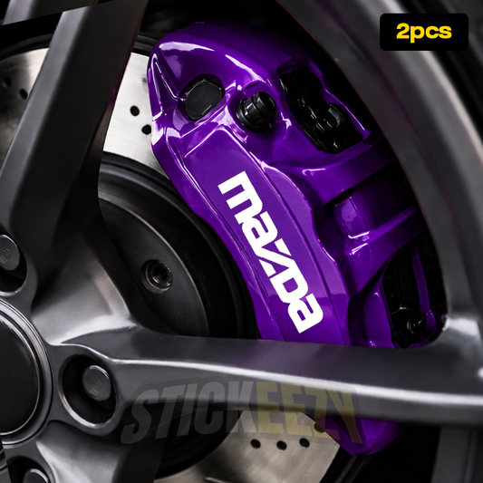 Mazda logo brake caliper vinyl decal set featuring clean precision-cut graphics with no background for custom painted brakes