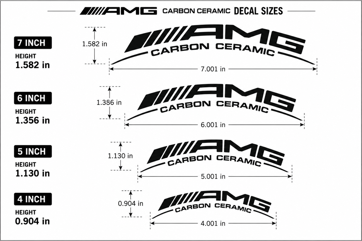 Mercedes-Benz AMG Carbon Ceramic Brake Caliper Stickers | Vinyl Decal Set