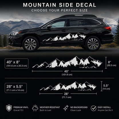 Mountain Side Decal for SUV, Truck & Car | Overland Vinyl Sticker