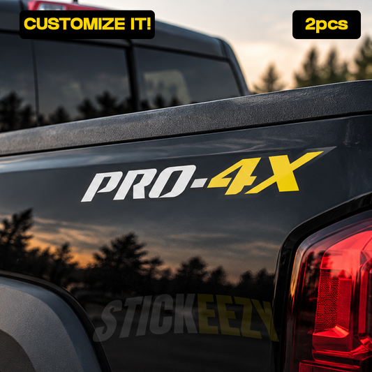 Nissan PRO-4X Truck Bed Decals | 2-Piece Customizable Vinyl Sticker Set