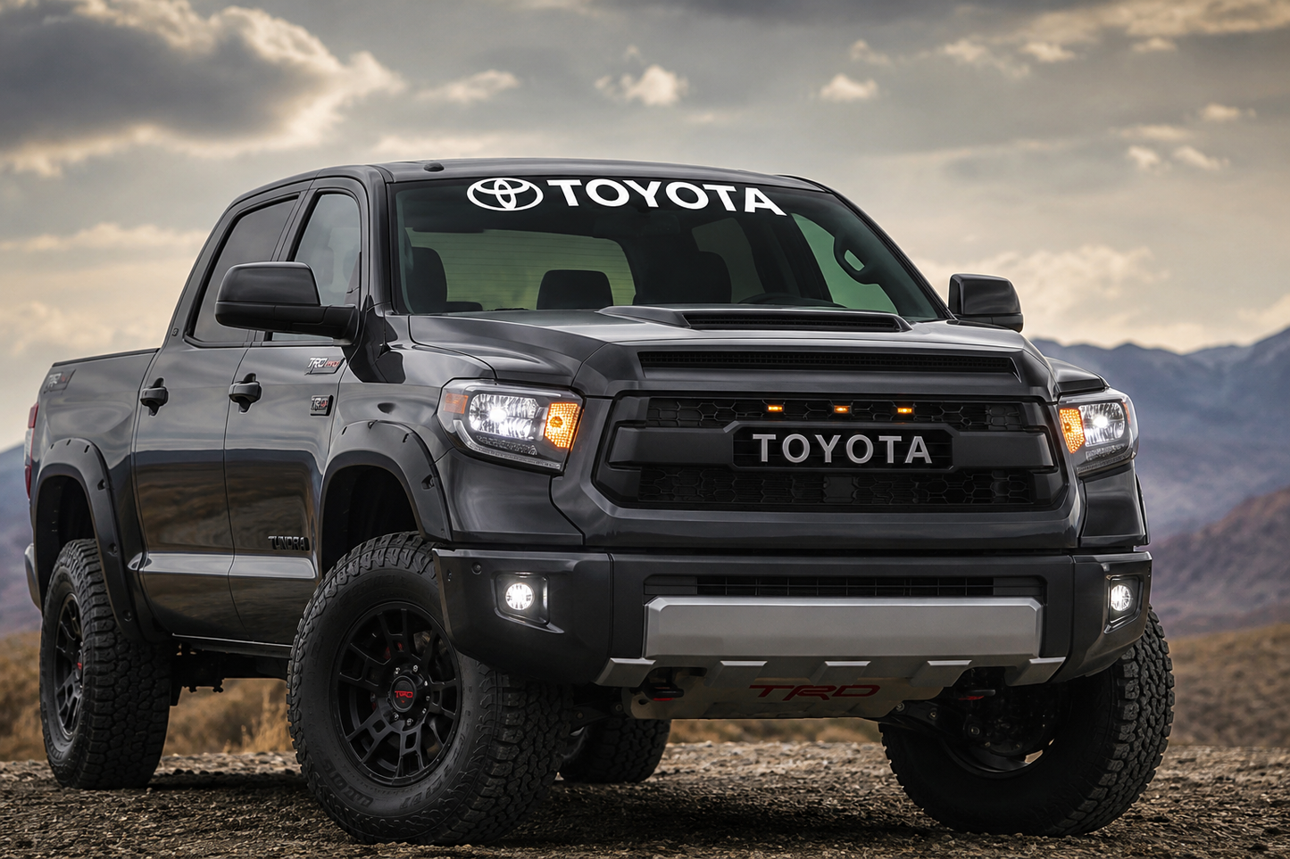 Toyota Windshield Decal Sticker For Truck Tacoma Tundra Top Line JDM Custom Corolla Camry Off Road Stickers Decals