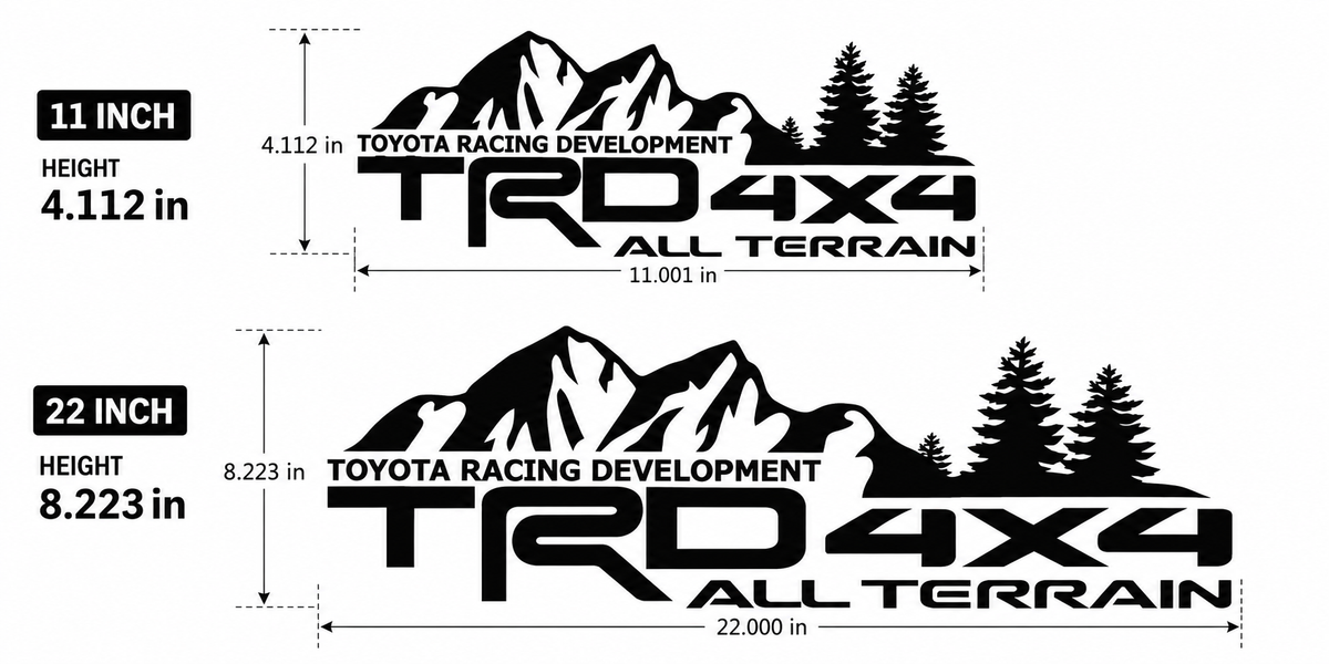 Toyota TRD All Terrain Truck Bed Decals | 2-Piece Vinyl Sticker Set