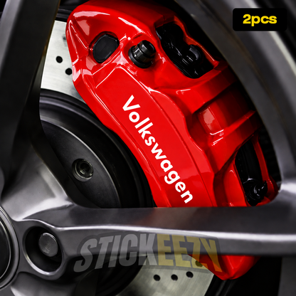 Volkswagen VW logo vinyl brake caliper decals with precision-cut edges and no background for custom painted brakes