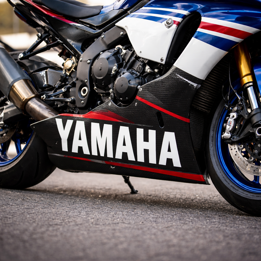 Vinyl lettering decals sticker kit fits Yamaha motorcycles bold logo style motorcycle stickers close up