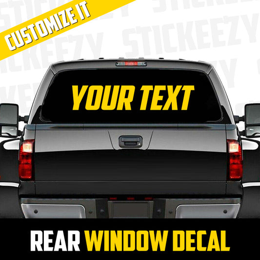 ▪ LIVE PREVIEW ▪ Custom Rear Window Text Decal